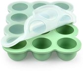 Bangosa - Bewaarbakjes babyvoeding – Babyhapjes bewaarbakjes - Moedermelk bewaren - Baby Diepvriesbakjes - Babyvoedingsaccessoires - ijsblokjesvorm met deksel