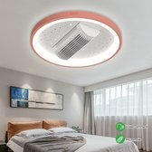 Bol.com SUMOH® Bladloze Plafondventilator Roze – Plafondlamp – Sterrenlamp Dimbaar LED met Kleurenstanden – Timerfunctie Stil Ge... aanbieding