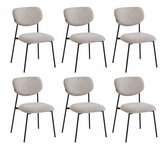 Furnihaus - Eetkamerstoelen set van 6 - Amalia - Taupe - Stof