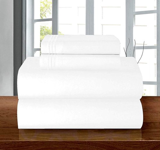 Elegant Comfort Rimpelbestendige luxe 6-delige lakens set - 1500 draadtelling Egyptische kwaliteit zijdezachte #1 nominale lakset - vol, crème