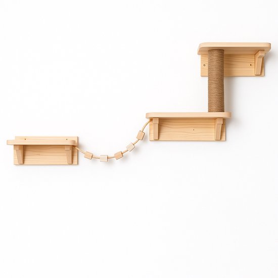 LBB - Katten klimmuur - Ladder en krabpaal - Katten klim wand - Krabpaal muur - Klimmuur kat - Krabpaal voor grote katten