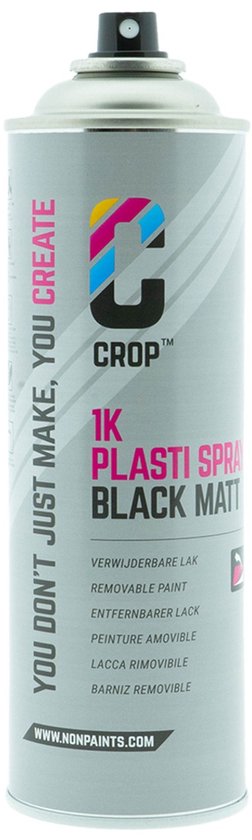 CROP Plastic Dip Spray NOIR MAT aérosol 500 ml - Plasti Dip - Plastidip - Spray caoutchouc