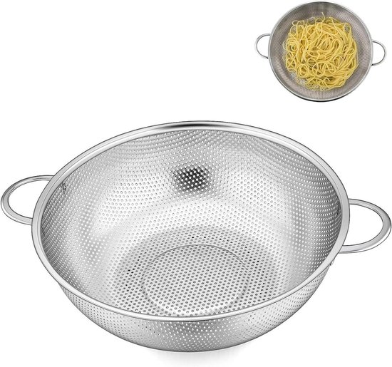 VIVIIHOO Opvouwbare pasta zeef Ruimtebesparend, gemakkelijk schoon te maken, vaatwasmachinebestendig, siliconen zeef 21.5cm grijs, ideaal voor koken, afvoeren