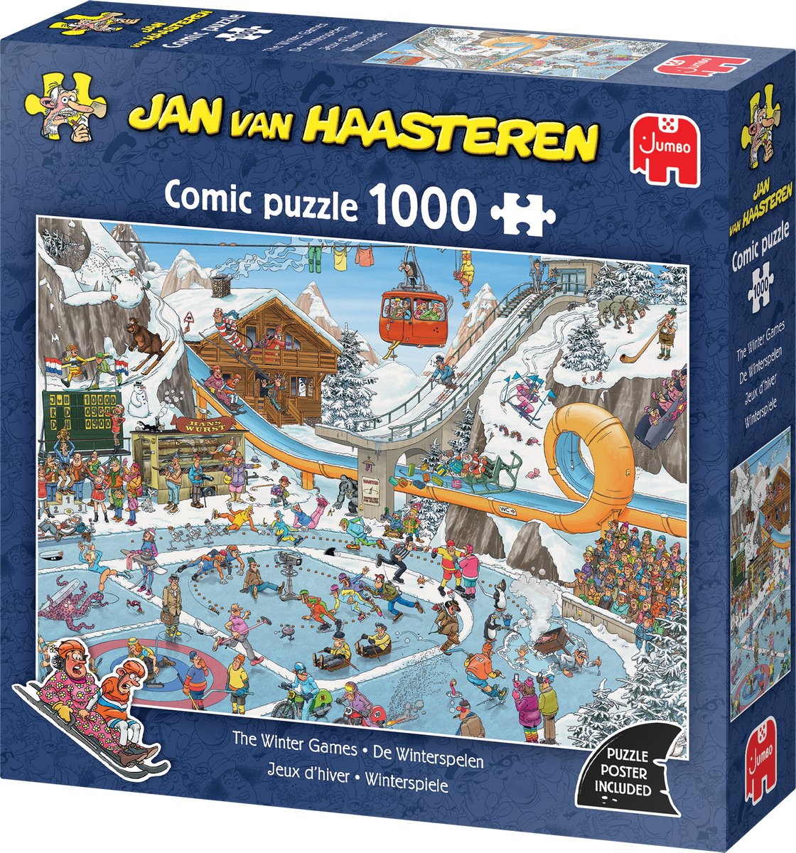Jan van Haasteren - De Winterspelen - 1000 stukjes puzzel - Legpuzzel — afbeelding 9