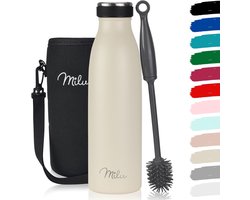 Milu Thermosfles | 350ml 500ml 750ml 1L 1,5L | Geïsoleerde Roestvrijstalen Thermoskan | Lekvrije Dubbelwandige Thermofles voor Warme en Koude Dranken | Thermosflessen Geschikt voor Koolzuurhoudende Dranken | Isoleerfles