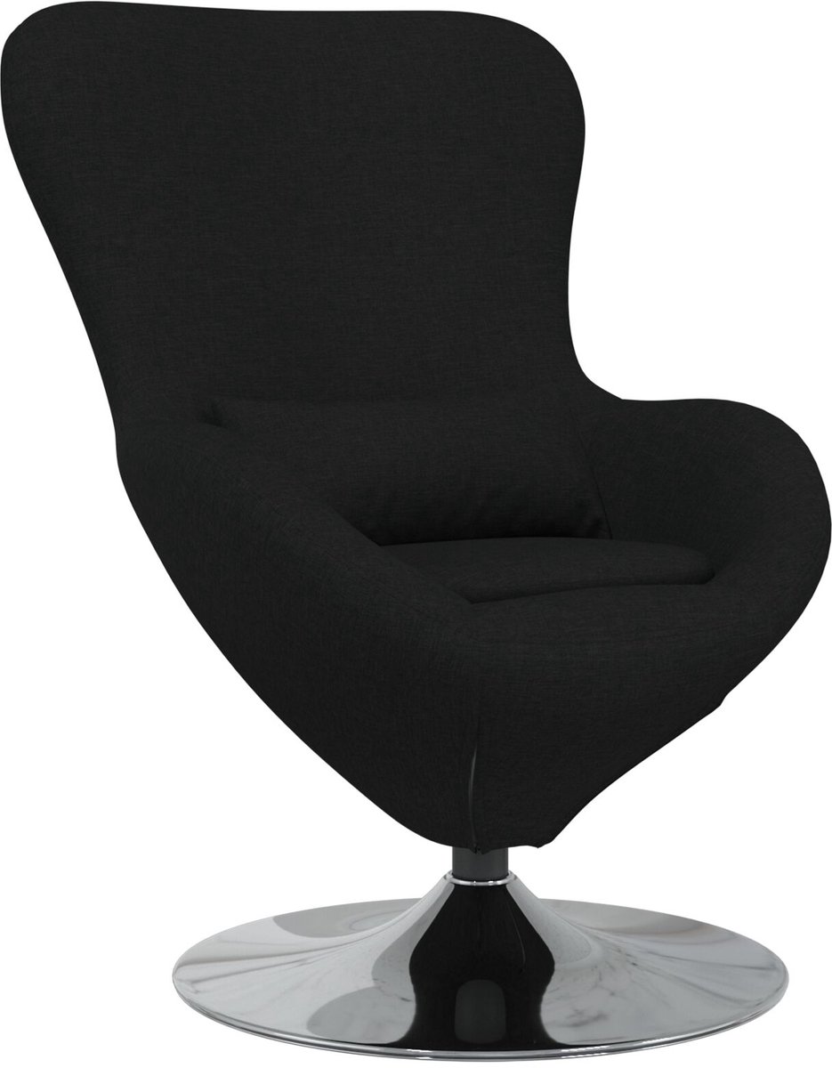 Draaifauteuil - Relaxzetel - Relaxstoel - Relaxfauteuil - Stoel - Met armleuning - Voor één Persoon - Fluweel - Zwart