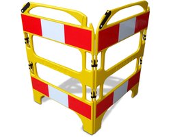 Kunststof vouwhek SafeGate | Klasse 1 reflectie folie | 2-delig (2, 3 of 4-delig) - eenvoudig mee te nemen veiligheidshek - mobiel vouwhek
