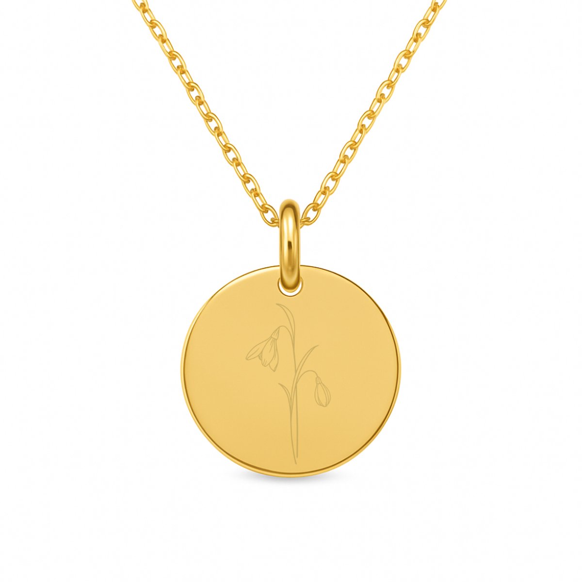 Lovelockers® | Geboorte Bloem ketting | Januari | Stainless Steel | Goudkleurig | Geboorte Maand | Kraamcadeau | Geboorte cadeau | Cadeautje voor haar | Bloemen ketting