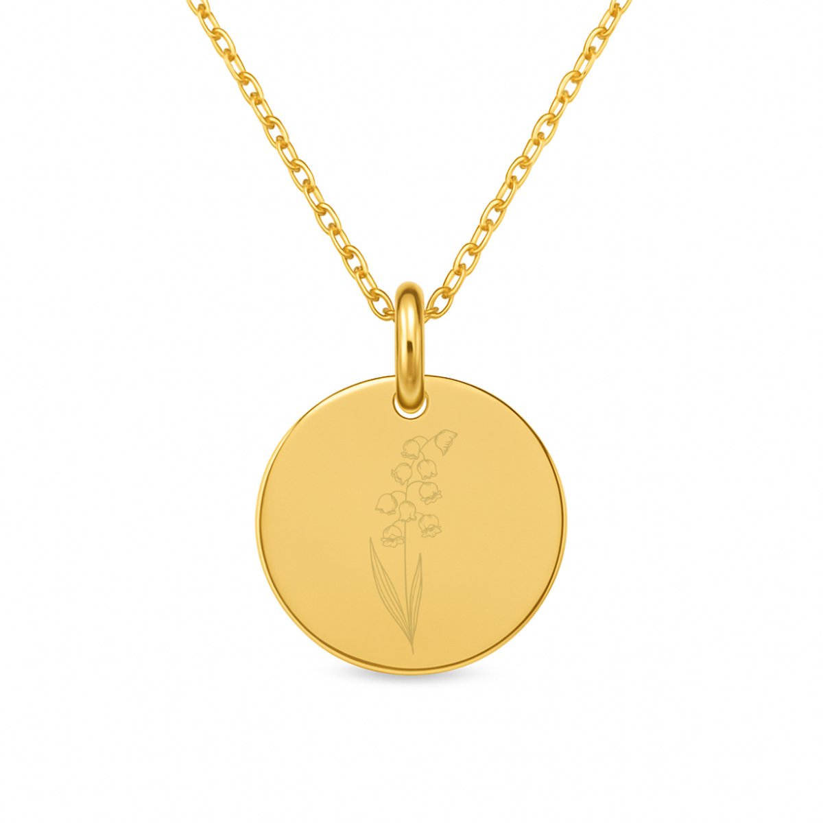 Lovelockers® | Geboorte Bloem ketting | Mei | Stainless Steel | Goudkleurig | Geboorte Maand | Kraamcadeau | Geboorte cadeau | Cadeautje voor haar | Bloemen ketting