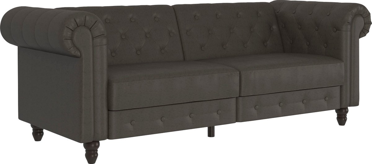 Notio Living Felix 3-Zits Slaapbank met Verstelbare Rugleuning - Antraciet MF - 236 cm Microvezel Antraciet