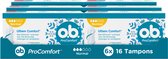o.b. ProComfort Normaal - tampons - tampon gemiddelde tot zware menstruatiedagen - 6 x 16 stuks