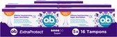 o.b. ExtraProtect Super - tampons - tampon zwaardere menstruatiedagen - 5 x 16 stuks