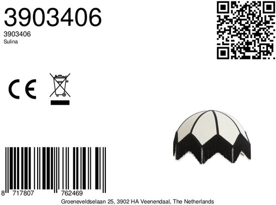 Light & Living - hotte - Sulina - blanc - textile - Ø 45 cm - E27 - 3903406