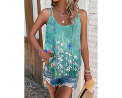 Tanktop dames zomer top sexy mouwloos T-shirt nieuw spaghetti cami bovenstuk zomermode shirt ronde hals blouses basic tops
