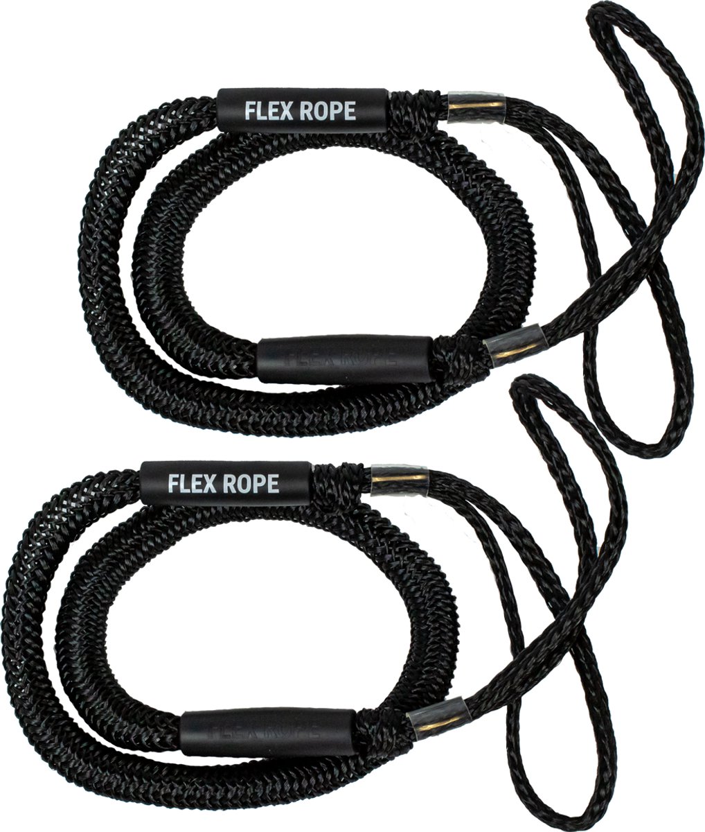 Flex Rope XL Landvast Bootuitrusting - Zwart - Landvast Boottouw Aanmeerlijn Afmeermaterialen Flexrope Landvast met oog