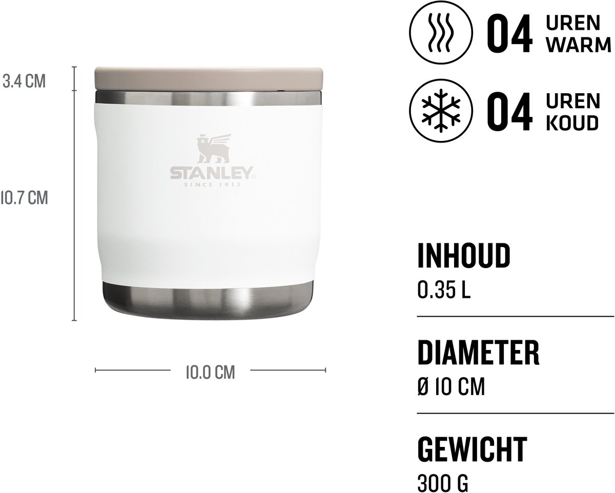 Stanley 1913 Adventure To-Go Lunchbox 0.53L - 6 Uur Warm - 6 Uur Koud - Lekvrij - Eenvoudig Vullen en Reinigen - Vaatwasserbestendig - BPA-Vrij - Polar