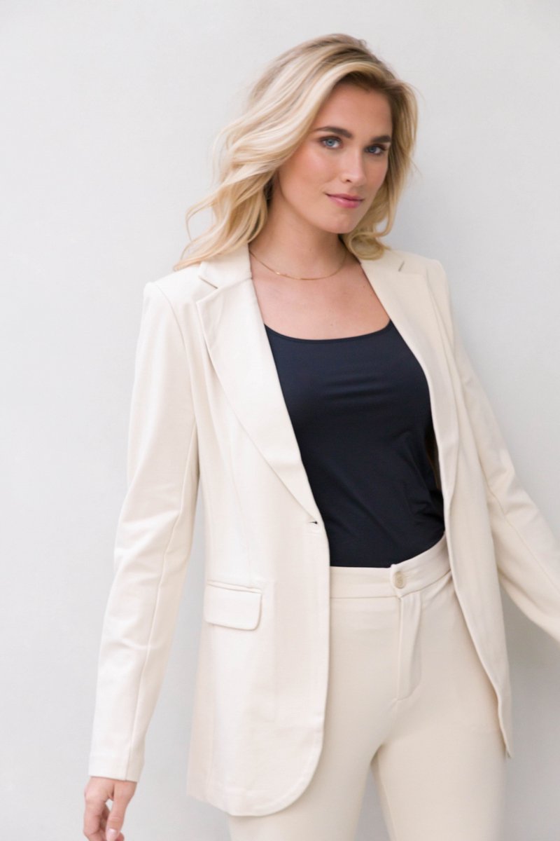 BASE LEVEL Yace Blazer - Light Beige - maat 38