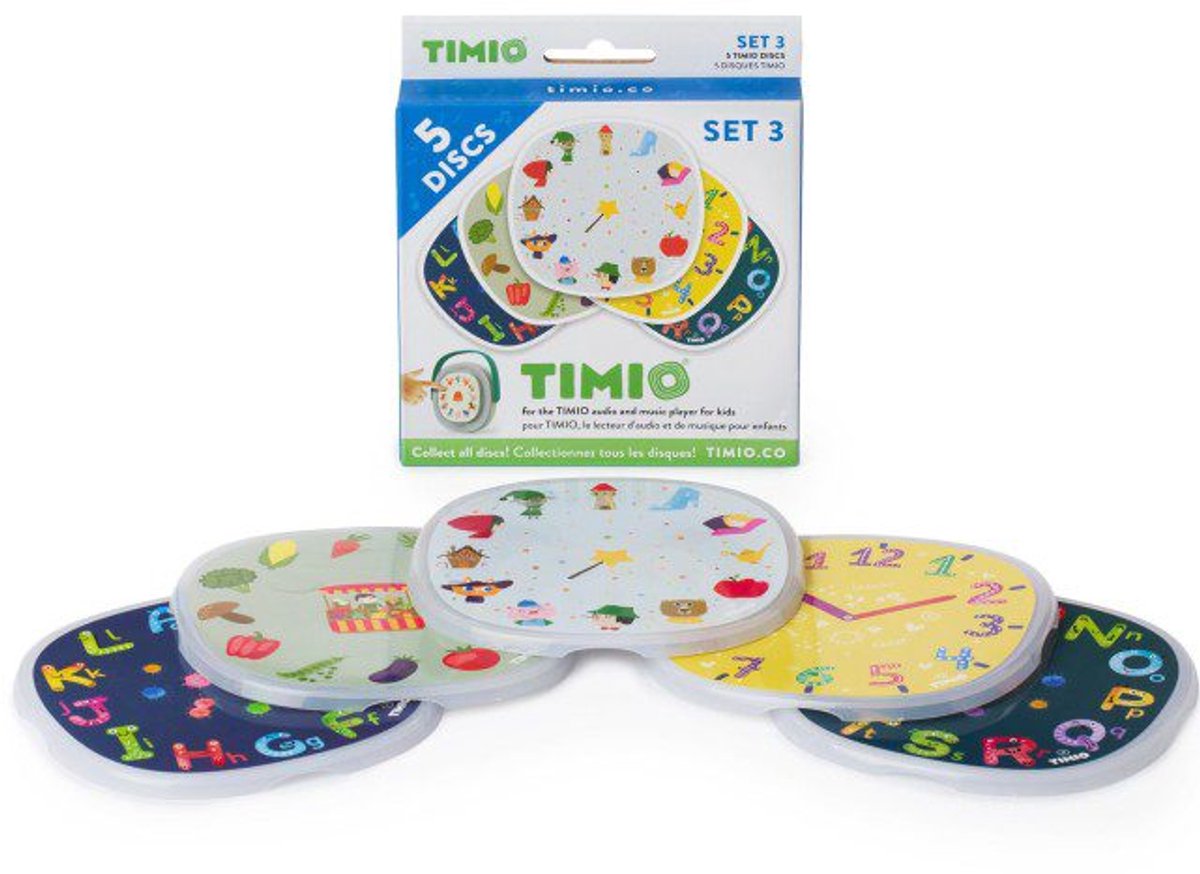 TIMIO Disk Set # 3: 5 Audio-Discs voor de TIMIO Player | Leer 12 Sprookjes Vol. 1, de Tijd, Groenten, Alfabet A-L, Alfabet M-Z | Alles in 8 Talen | Leerspeelgoed van 2 - 6 Jaar — afbeelding 9