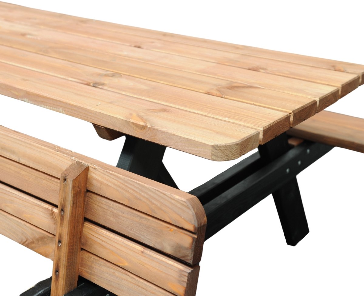 Picknicktafel Deluxe 240cm - Teak/Zwart voor 8 personen thumbnail 4
