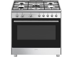 SMEG CX91GMXNLK - Gasfornuis - 90 cm - RVS - 5 kookzones