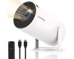 Lumina® Pro Mini Beamer 2025 – Smart Projector met 4K-ondersteuning – WiFi 6 & Bluetooth 5.2 – Voor iOS & Android – Ideaal voor Thuisbioscoop – Wit