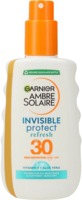 Garnier Ambre Solaire Invisible Protect Refresh Transparente Zonnebrandspray SPF 30 - Aloë Vera & Vitamine E - 200ml