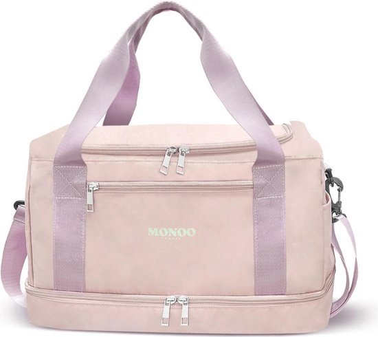 Reistas Handbagage – 40x20x25cm – Geschikt voor Ryanair en EasyJet – Underseat – Sporttas – Schoudertas – Roze – Weekendtas
