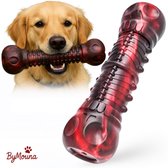 Hondenspeelgoed - kauwstaaf hond - onverwoestbaar - kauwspeelgoed - honden speelgoed - Piept - bot- Melk smaak - Hondentandenborstel - Rood Zwart