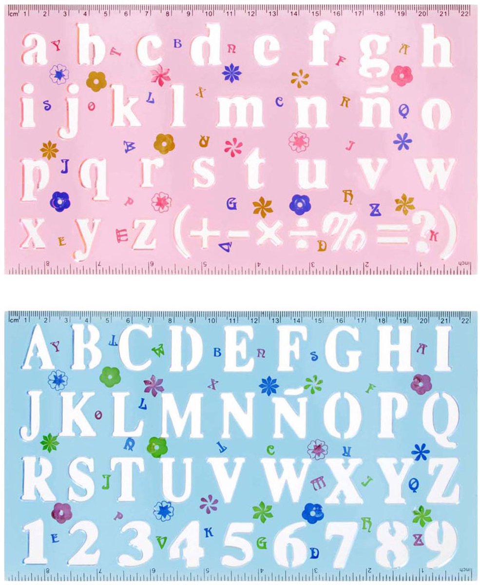 Plastic Tekensjabloon Cijfers & Letters