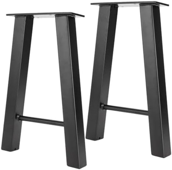 Jahof Metalen Tafelpoten 70 cm, Rechthoekig Frame met Verstelbare Voetmat, Heavy Duty Industriële Meubelpoten voor Eettafel, Bureau, 2 Stuks (B45 x H70 cm