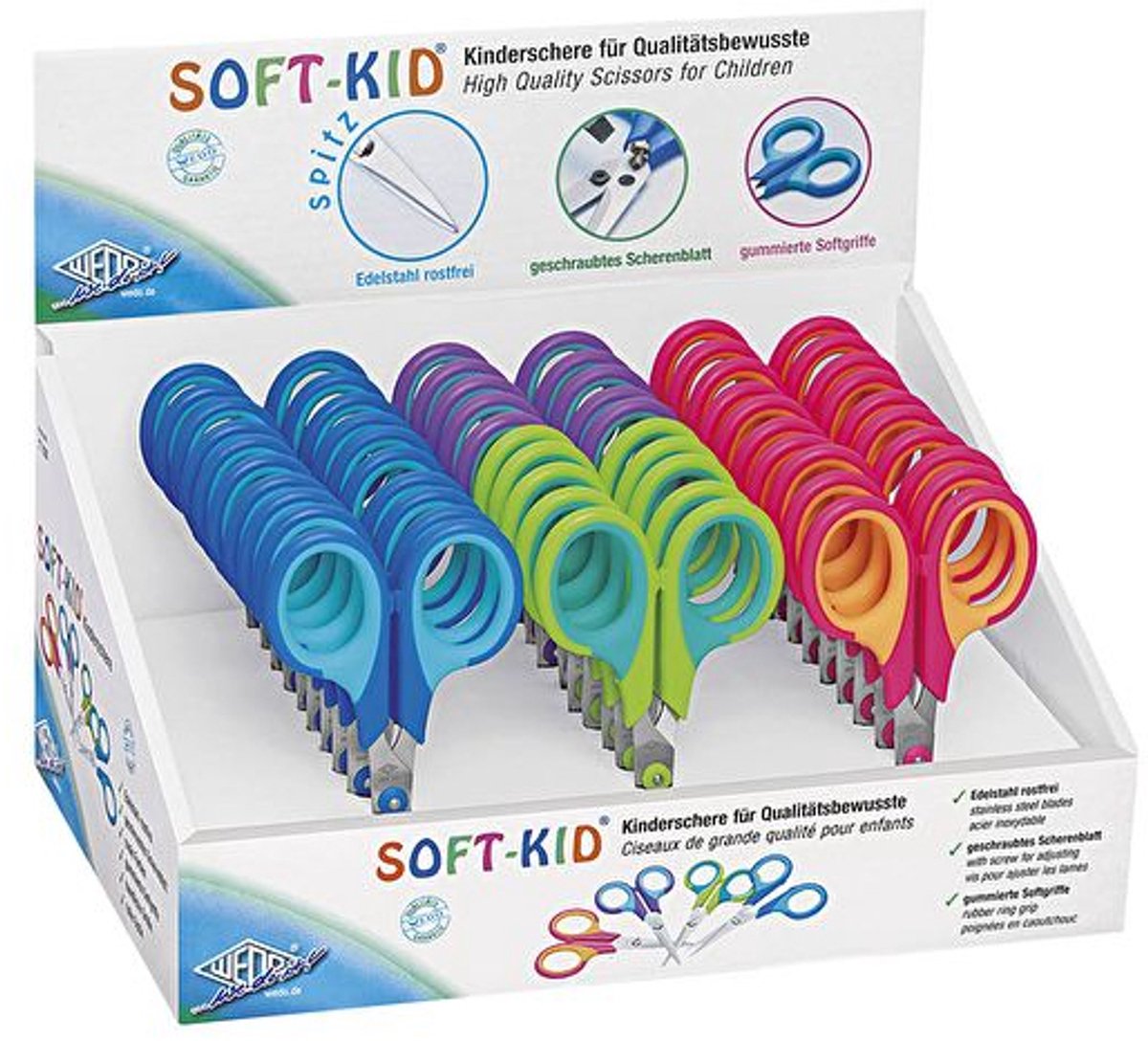 Wedo 77 930, Kind, Rechte knip, Set, Verschillende kleuren, Roestvrijstaal, Universeel
