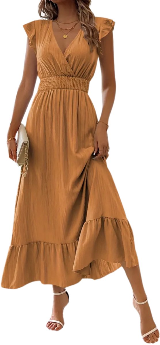 Livano Zomerjurk Dames Zomerjurken Volwassen Jurk Ibiza Stijl Sundress Geel
