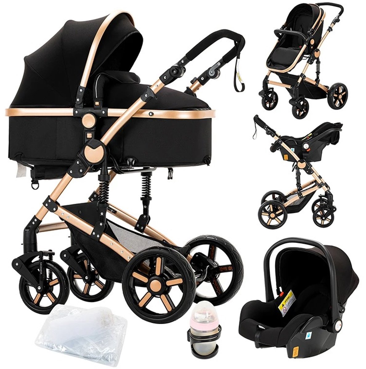 Mila Shop Kinderwagen 3 in 1 - Wandelwagen - Babywagen -