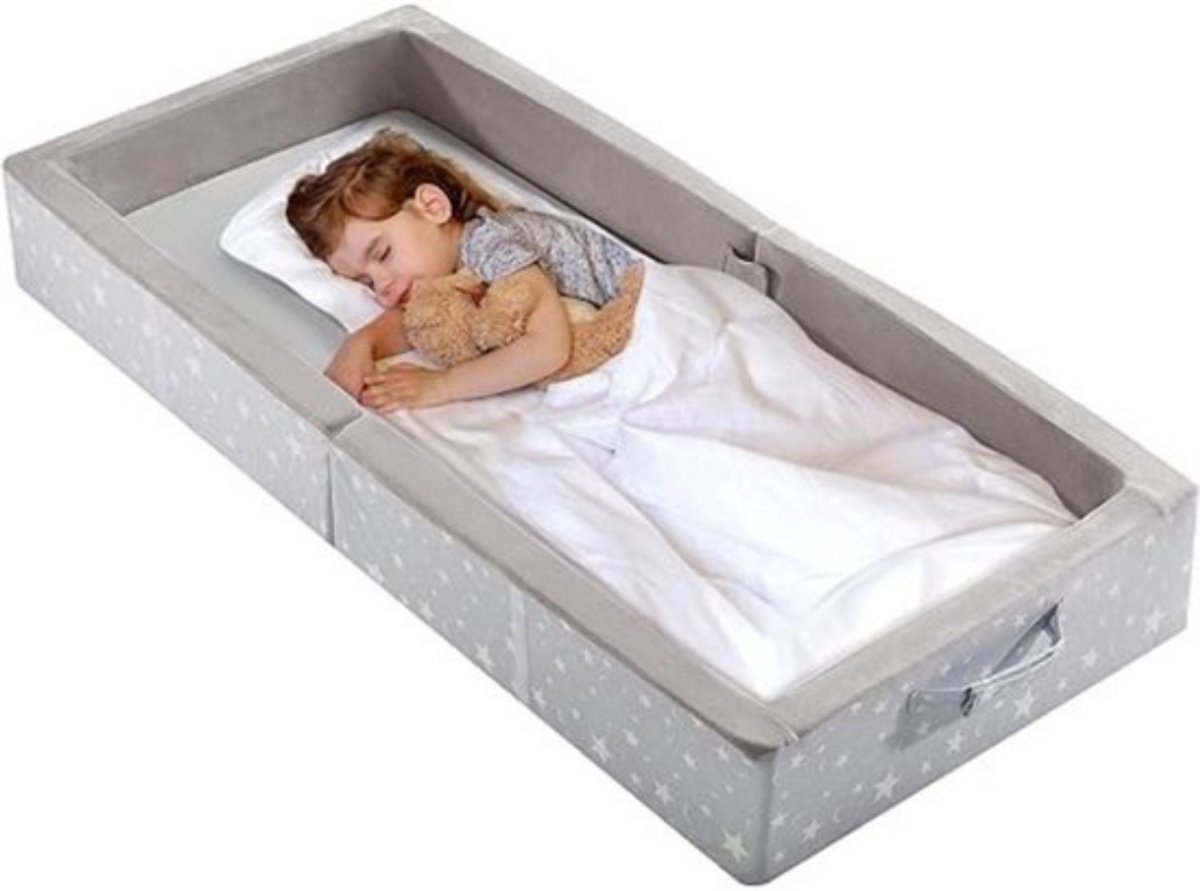 Thuys – Grondbed – Huisbed – Met Lattenboden – Opvouwbaar – 2 in 1 Design – Extra Safe – Veilige Materialen – Grijs