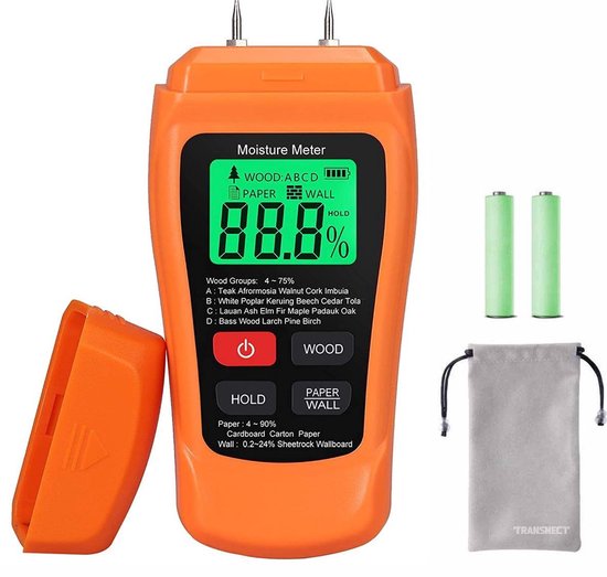 Vochtmeter - voor hout, muur en papier
