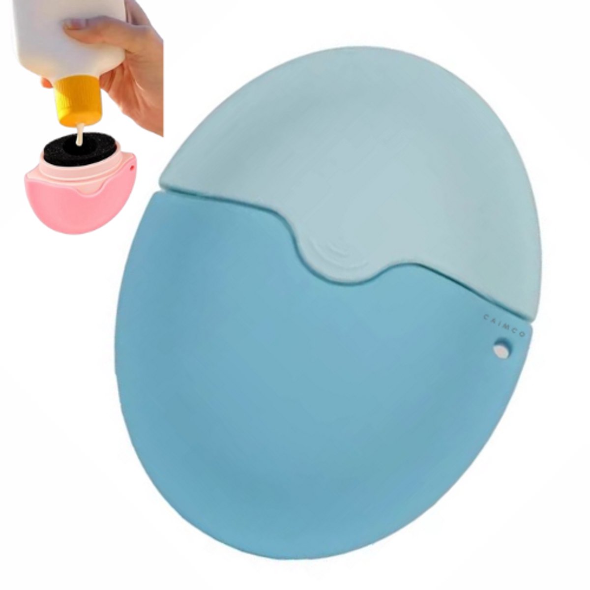 Caimco Hervulbare Zonnebrandcrème Applicator - Blauw - Hervulbare Zonnebrandkwast - Zonnebrand Kwast - Zonnebrand - Zonnebrandcrème - Klikpen - Handsfree Sunscreen - Zonnebrandcrème Applicator – Hygiënisch Smeren - Zomer Must Have