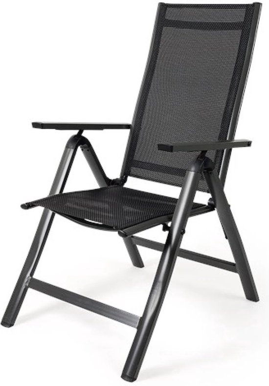 Excellent- tuinstoel 7 standen, inklapbaar, Aluminium frame, Textileen zitting en rugleuning