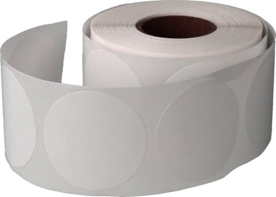500 Etiketten Stickers Rond Wit 20mm op Rol - Sluitzegels ...