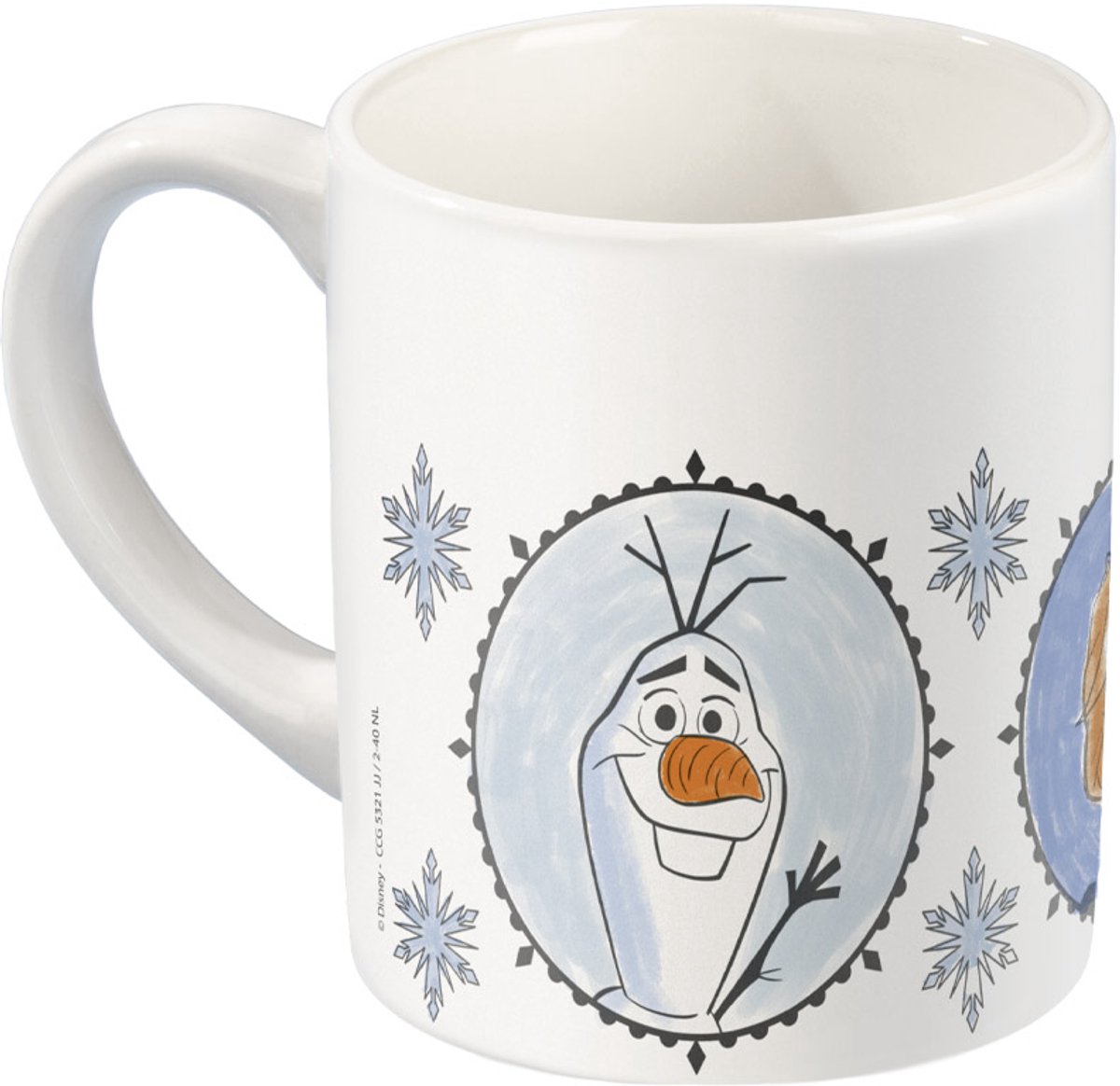 Disney Frozen mok beschilderen inkleur beker Totum speelgoed meisjes - wit keramiek incl. verfstrip en penseeltje - cadeautip knutselen — afbeelding 4
