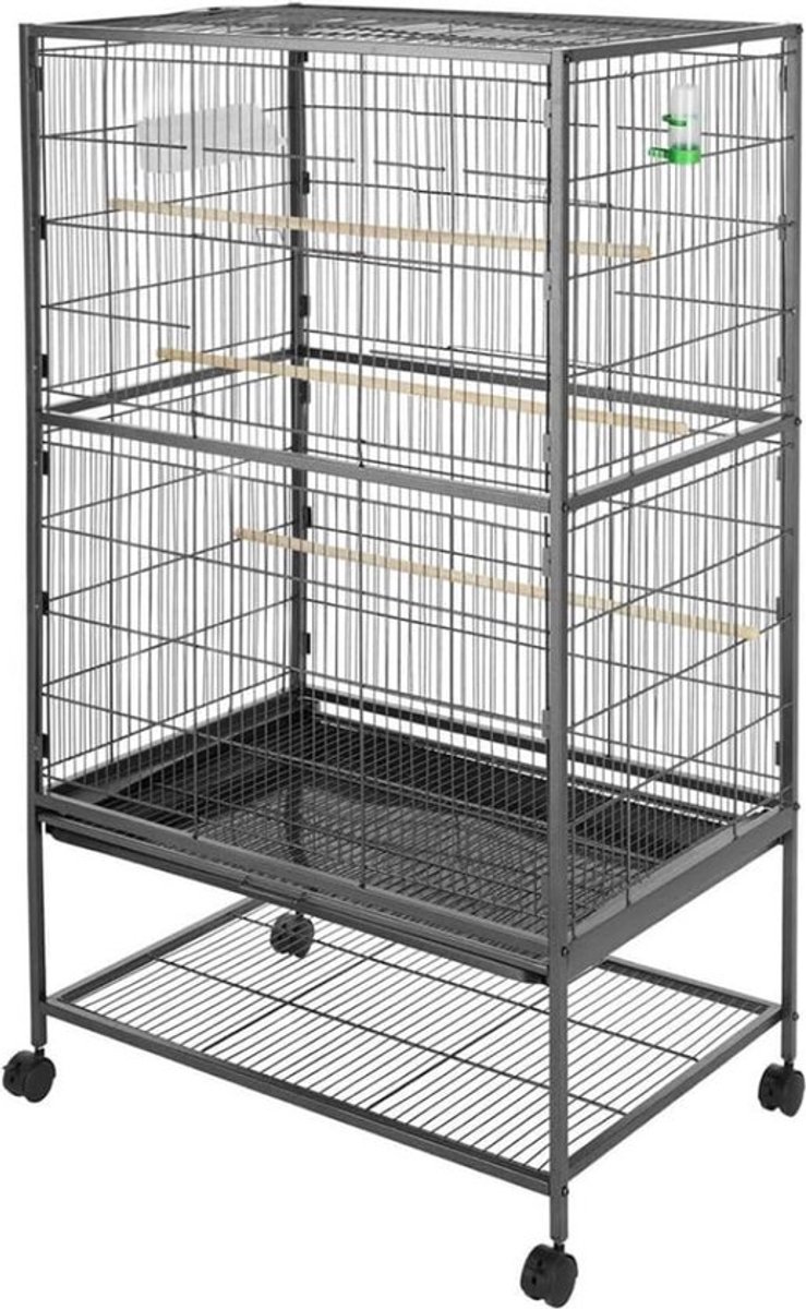 Thuys Papegaaienkooi – Vogelkooi – Voor Papegaaien – Volière met Wielen – Zwart
