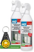 HG kunststof intensief reiniger - 2 Stuks - inclusief sleutelhanger