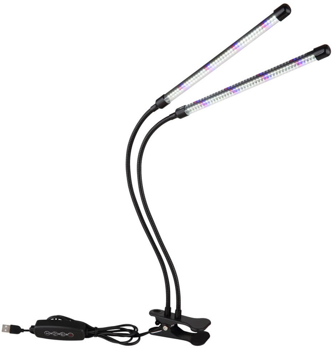 Klemspot Plantenlamp Groeilamp Tafellamp Teelt IP44 Tafellamp Dimmer Timer LED, kunststof metaal, 1x LED 540 lm Koud wit, LxBxH 45x41x47 cm
