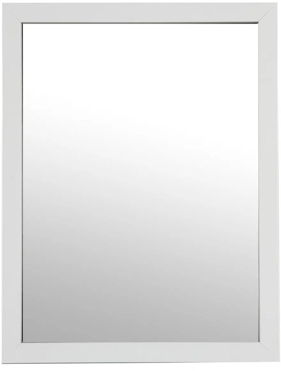 Miroir/miroir mural 5five - rectangulaire - 34 x 44 cm - aspect bois plastique/verre - blanc - couloir - toilettes - salle de bain