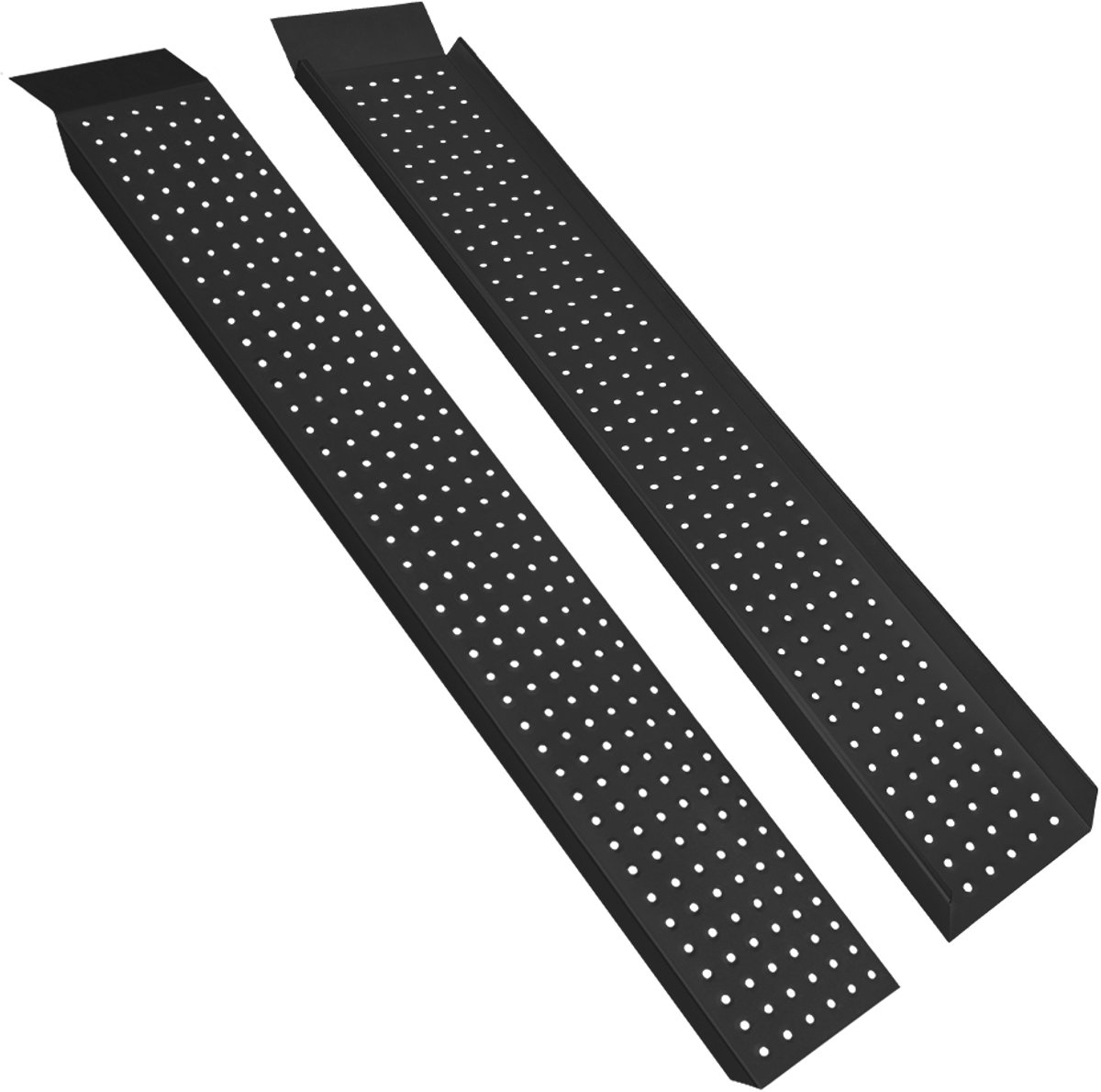 Aufun 2 stuks Oprijplaat van verzinkt staal tot 400 kg, antislip laadhelling voor aanhanger, motorfiets, ATV, quad, 160 x 22,5 cm, Zilver