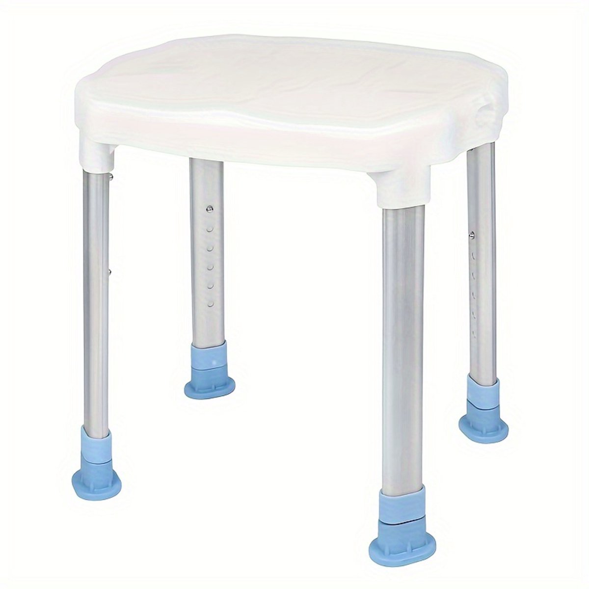 Aufun Douchestoel Douchekruk met Antislip - Aluminium in Hoogte Verstelbare 41-53 Cm Badkruk - Douchehulp Badzitje Douchekruk - Kunststof Badkamer Kruk