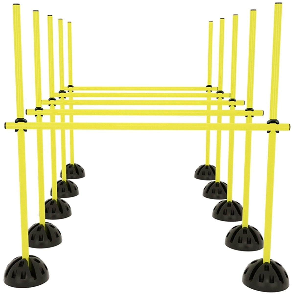 Aufun Agility Rasterset Springstokken Set Hordenset Trainingshulp Training Voor Hordelopen En Springtraining, Trainingsstokken Voor Conditionele Training, Geel