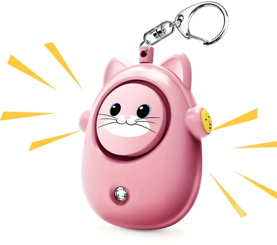 Porte-clés de sécurité PolkaHome - Porte-clés - Alarme personnelle 130 dB avec stroboscope LED | Cadeau pour Cheveux
