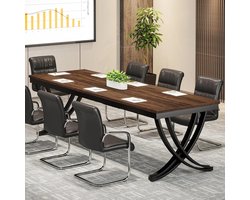 CozyLiving Vergadertafel - Eettafel - Kantinetafel - Kantoortafel - Tafel 6 personen - Bureau - Spaanplaat - 200x75x70cm