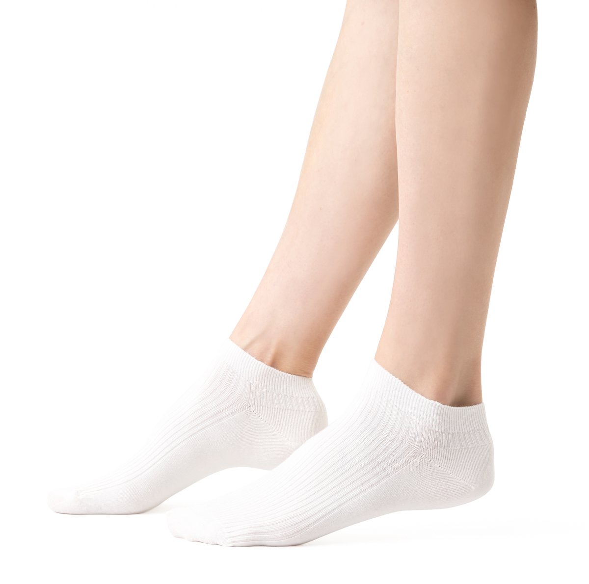 Off white sneakersokken katoen–naadloos & comfortabel–2 paar–maat 35-37