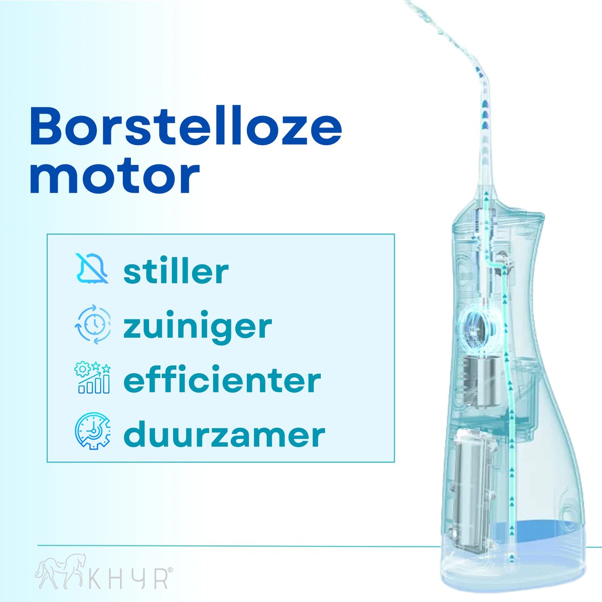 KHYR JetFloss i2 - Draadloze waterflosser met 4 modi